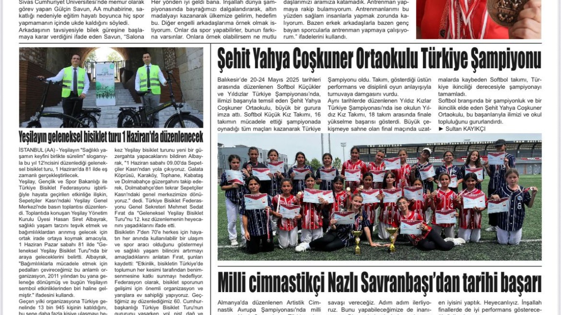 Softbol Takımımızın Şampiyonluğu Basında Yer Aldı.